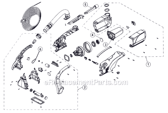 Page A Diagram and Parts List for M08245X  Dirt Devil Hand Vacuum